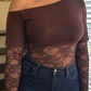 Espresso & Lace Off-The-Shoulder Bodysuit