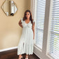 Sage Crinkle Flutter Midi Dress