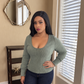 The Elevated Sage V-Neck Ribbed Top