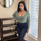 The Elevated Sage V-Neck Ribbed Top