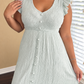 Sage Crinkle Flutter Midi Dress