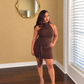 Brown Sugar Ruched Dress