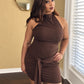Brown Sugar Ruched Dress