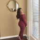 Burgundy Elegance Off-Shoulder Lounge Set